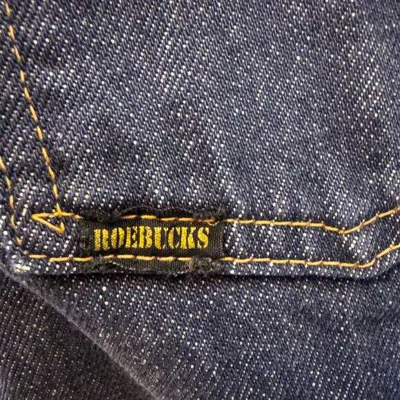 Roebucks Vintage Sherpa Denim Vest XL Tall men's Sears Workwear Western - Picture 5 of 7